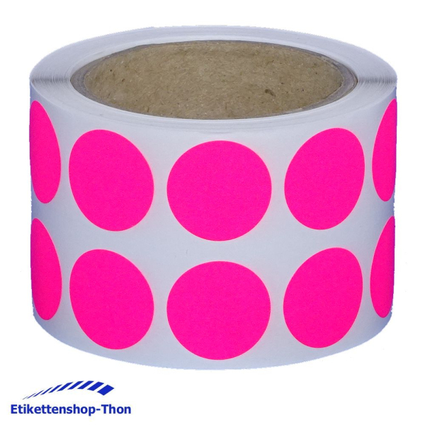 Markierungspunkte - Durchmesser 20 mm - 1000 Stück - Leuchtpink